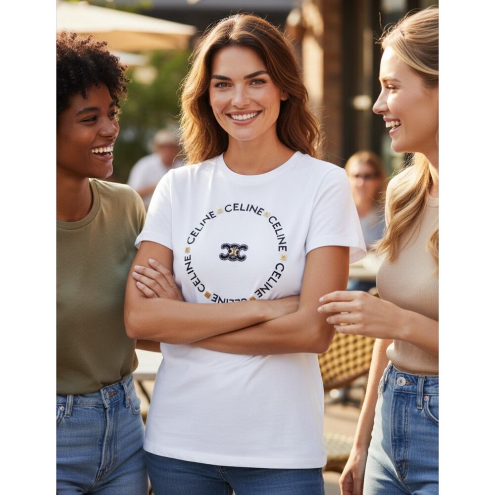 Oversized Celine Logo  top size S/M NEW - Picture 4 of 10